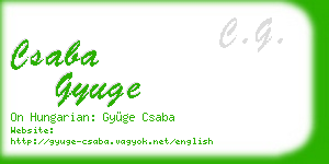 csaba gyuge business card